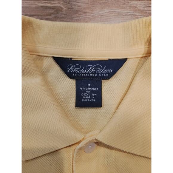 Brook Brothers Polo Shirt Men's Pullover Sz M Yellow Short Sleeve Classic - Picture 12 of 13